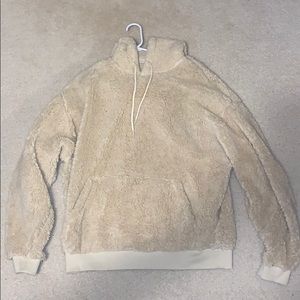 Cream L sized Sherpa Hoodie